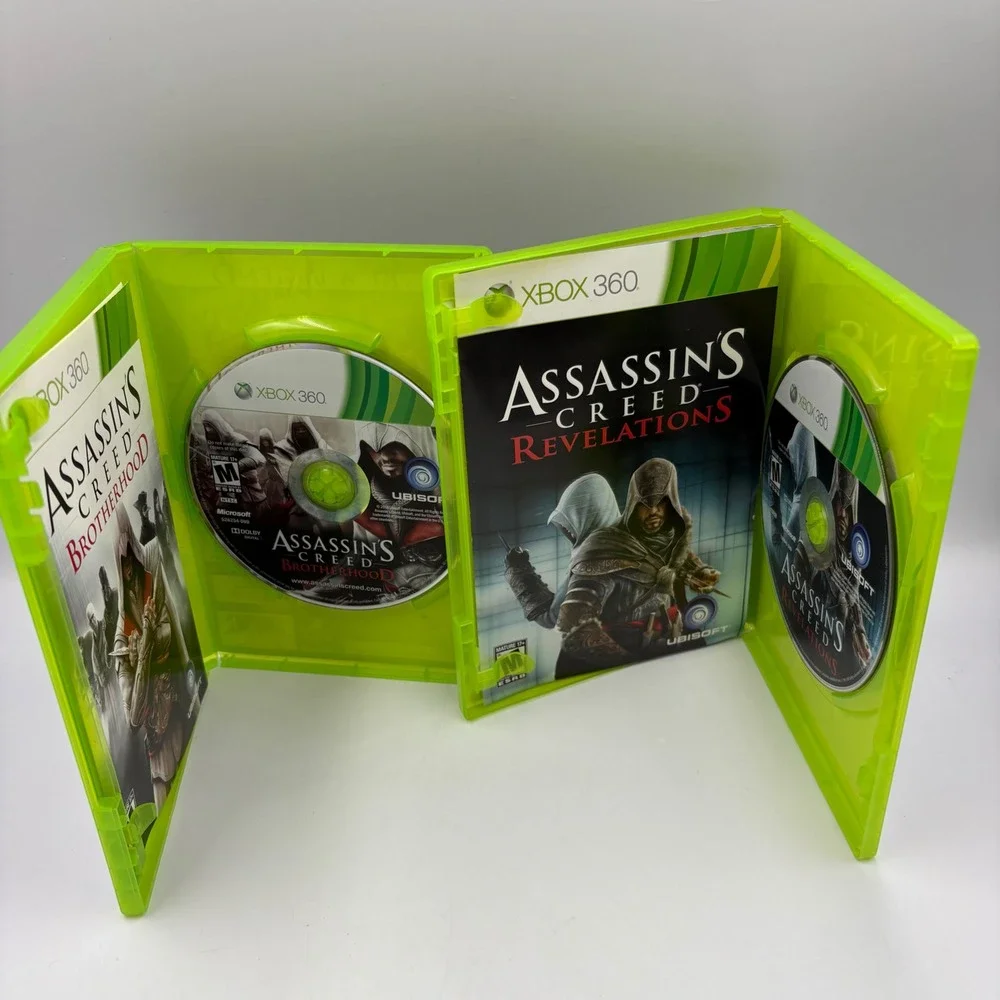 Ubisoft Assassins Creed Brotherhood Revelations Xbox‎ 360 Green Good 2 Game Lot